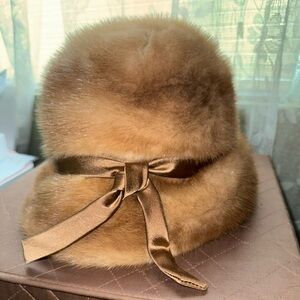 Vintage Felix Friedman Mink Fur Hat with Satin Lining VGUC